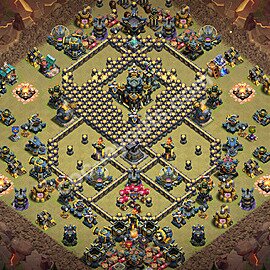 Diseño de aldea para Guerra Anti 3 Estrellas Ayuntamiento 17 Copiar - COC TH17 Perfecta Distribucion 2026 + Enlace - #184