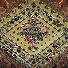 Diseño de aldea para Guerra Anti 3 Estrellas Ayuntamiento 17 Copiar - COC TH17 Perfecta Distribucion 2026 + Enlace - #196