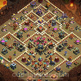 TH17 Anti 3 Stars CWL War Base Plan with Link, Copy Town Hall 17 Design 2024, #22