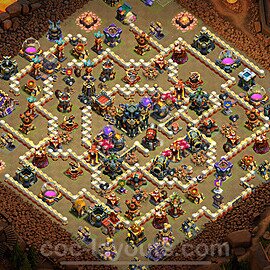 TH17 Anti 3 Stars CWL War Base Plan with Link, Anti Everything, Copy Town Hall 17 Design 2024, #33