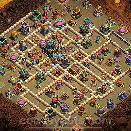 TH17 Anti 3 Stars CWL War Base Plan with Link, Copy Town Hall 17 Design 2024, #36