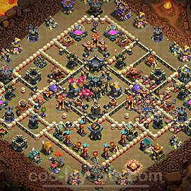 TH17 Anti 2 Stars CWL War Base Plan with Link, Copy Town Hall 17 Design 2025, #58