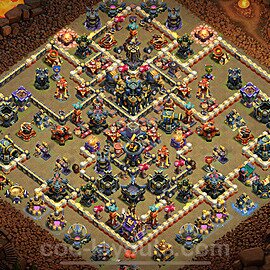 TH17 Anti 3 Stars CWL War Base Plan with Link, Copy Town Hall 17 Design 2025, #59