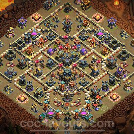 TH17 Anti 3 Stars CWL War Base Plan with Link, Copy Town Hall 17 Design 2025, #73