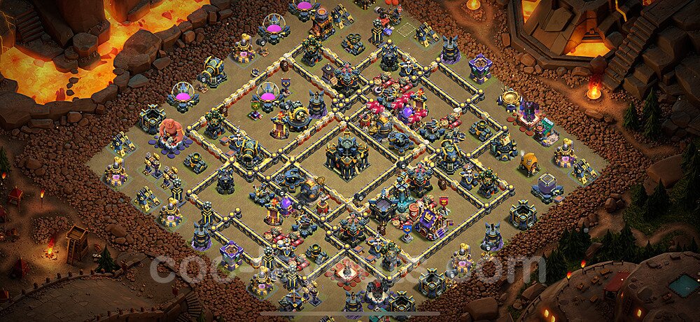 TH17 Anti 3 Stars CWL War Base Plan with Link, Copy Town Hall 17 Design 2025, #105