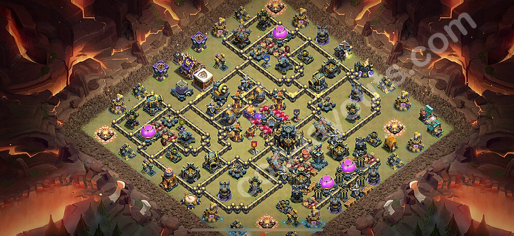 Ustawienie baza wojskowa TH17 z linkiem, Hybrydowy - Ratusz poziom 17 - COC 2025 - #109