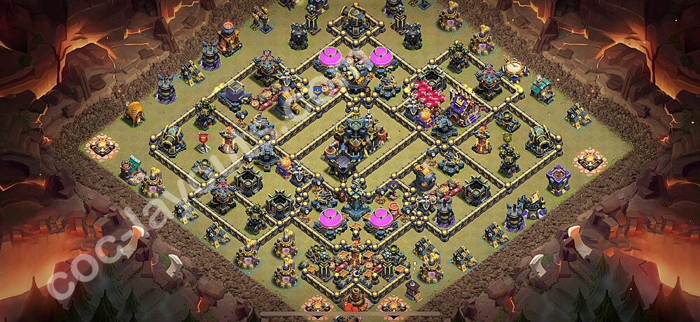 Diseño de aldea para Guerra Ayuntamiento 17 Copiar, Anti Todo, Híbrido - COC TH17 Perfecta Distribucion 2025 + Enlace - #123