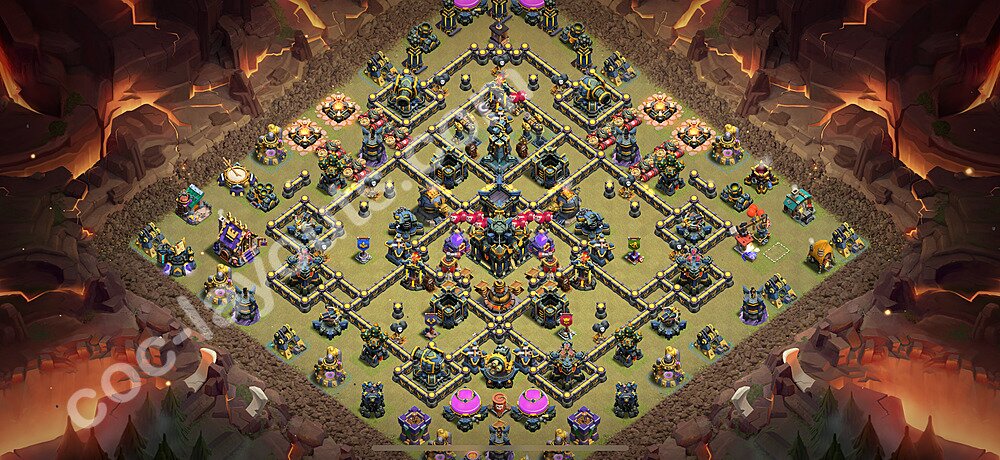 TH17 Anti 2 Stars CWL War Base Plan with Link, Copy Town Hall 17 Design 2025, #128