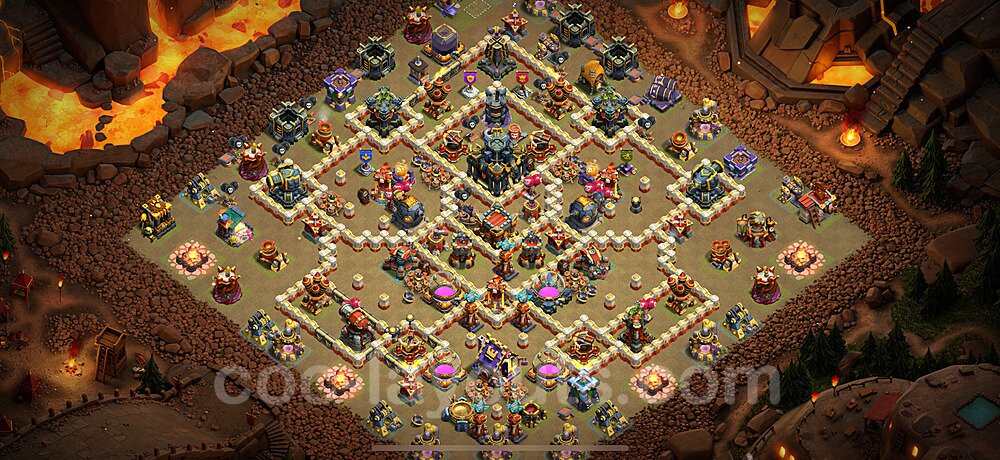 TH17 Anti 3 Stars CWL War Base Plan with Link, Anti Everything, Copy Town Hall 17 Design 2024, #13