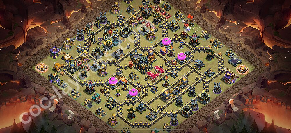 TH17 Anti 3 Stars CWL War Base Plan with Link, Copy Town Hall 17 Design 2025, #138