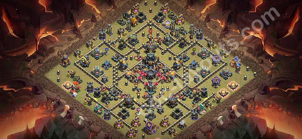 TH17 Anti 2 Stars CWL War Base Plan with Link, Copy Town Hall 17 Design 2026, #14