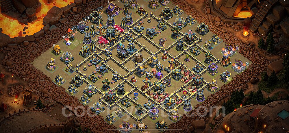 Diseño de aldea para Guerra Anti 3 Estrellas Ayuntamiento 17 Copiar, Anti Todo - COC TH17 Perfecta Distribucion 2025 + Enlace - #142