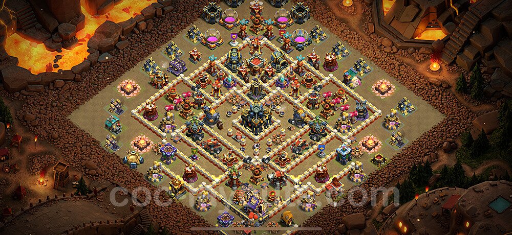 TH17 Anti 2 Stars CWL War Base Plan with Link, Copy Town Hall 17 Design 2024, #15