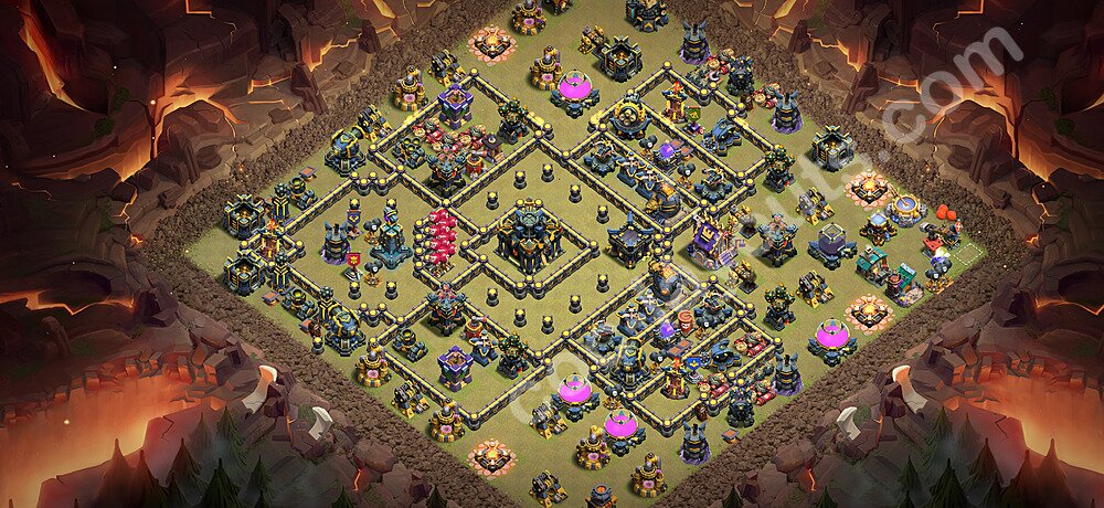 TH17 Anti 3 Stars CWL War Base Plan with Link, Copy Town Hall 17 Design 2026, #167