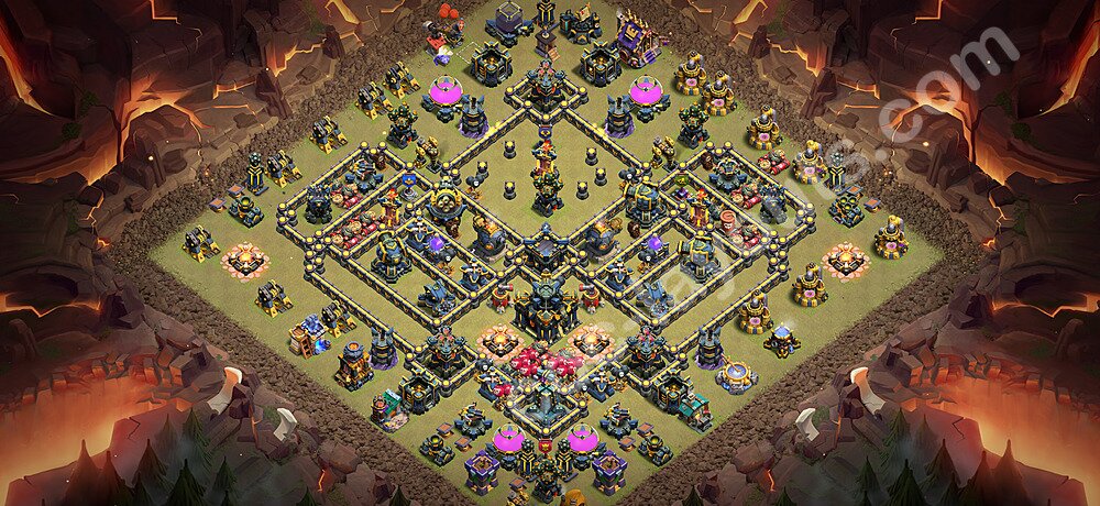 TH17 Anti 3 Stars CWL War Base Plan with Link, Copy Town Hall 17 Design 2026, #170
