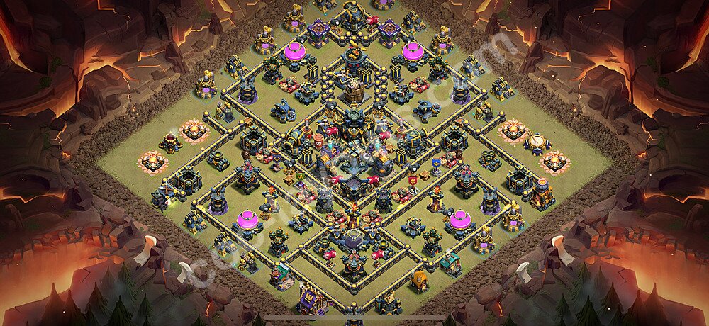 Ustawienie baza wojskowa TH17 z linkiem, Hybrydowy - Ratusz poziom 17 - COC 2025 - #175