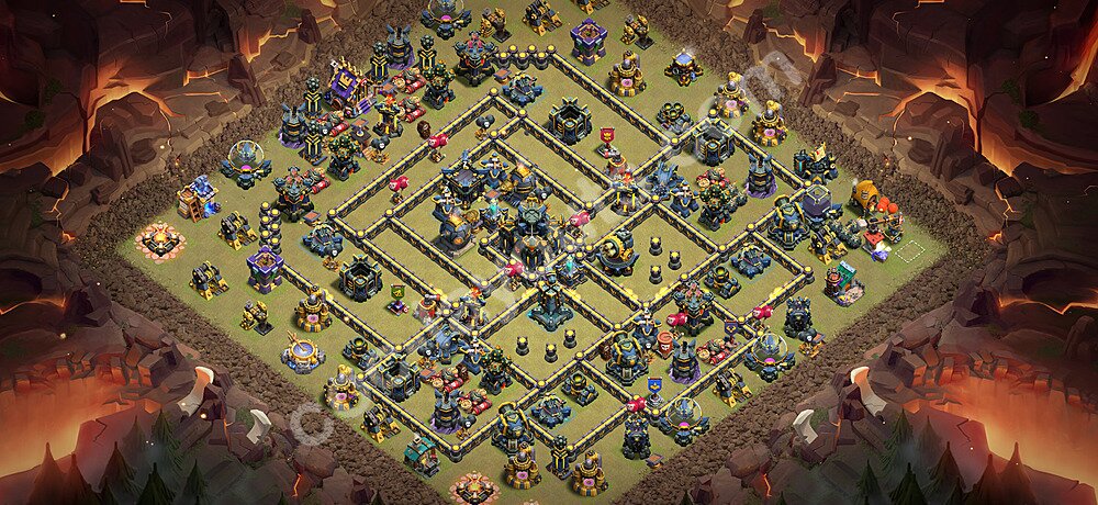 TH17 Anti 3 Stars CWL War Base Plan with Link, Copy Town Hall 17 Design 2026, #182
