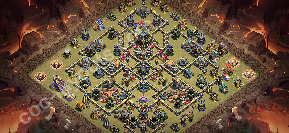 TH17 Anti 3 Stars CWL War Base Plan with Link, Copy Town Hall 17 Design 2026, #189