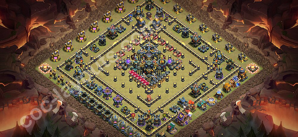 TH17 Anti 3 Stars CWL War Base Plan with Link, Copy Town Hall 17 Design 2026, #196
