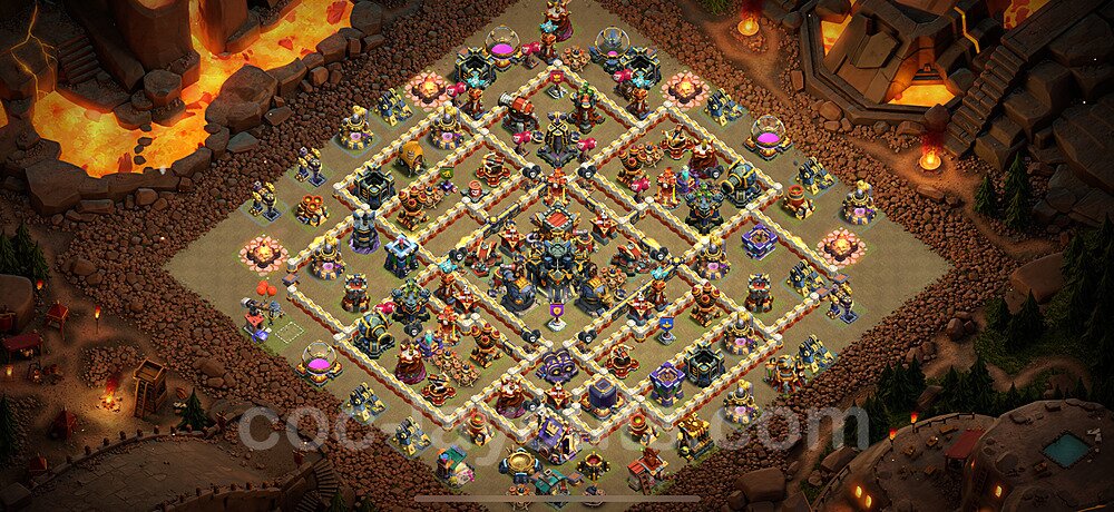 TH17 Anti 2 Stars CWL War Base Plan with Link, Anti Air / Electro Dragon, Copy Town Hall 17 Design 2024, #2