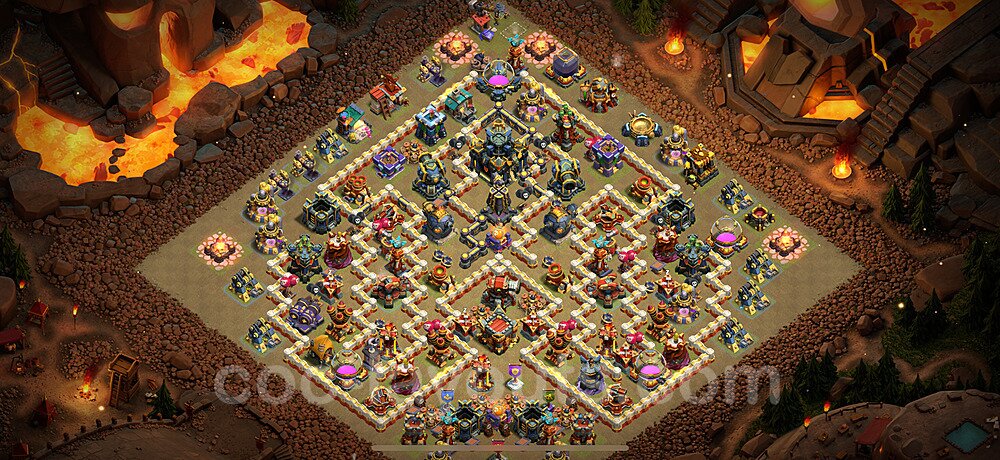 TH17 Anti 3 Stars CWL War Base Plan with Link, Copy Town Hall 17 Design 2024, #23