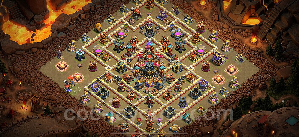 TH17 Anti 3 Stars CWL War Base Plan with Link, Copy Town Hall 17 Design 2024, #27