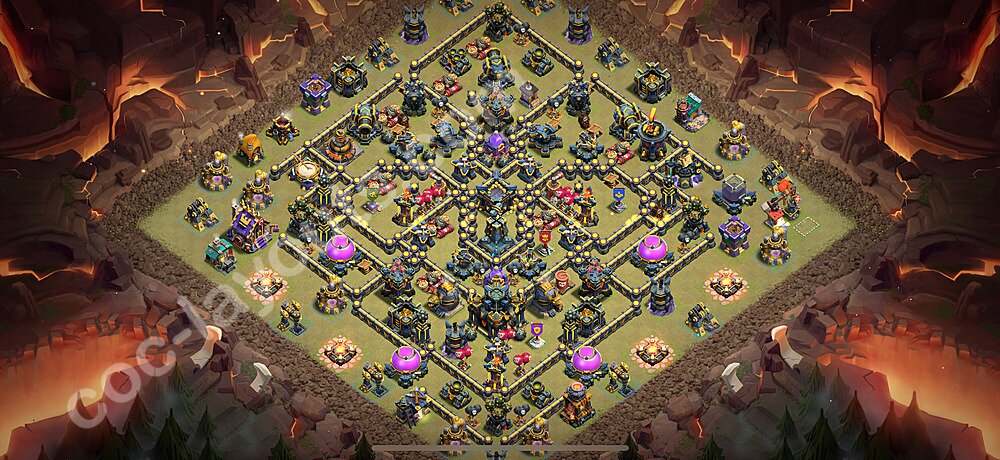 Diseño de aldea para Guerra Ayuntamiento 17 Copiar, Anti Todo - COC TH17 Perfecta Distribucion 2025 + Enlace - #35