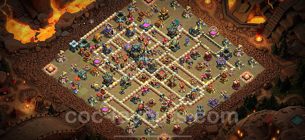 TH17 Anti 3 Stars CWL War Base Plan with Link, Copy Town Hall 17 Design 2024, #36