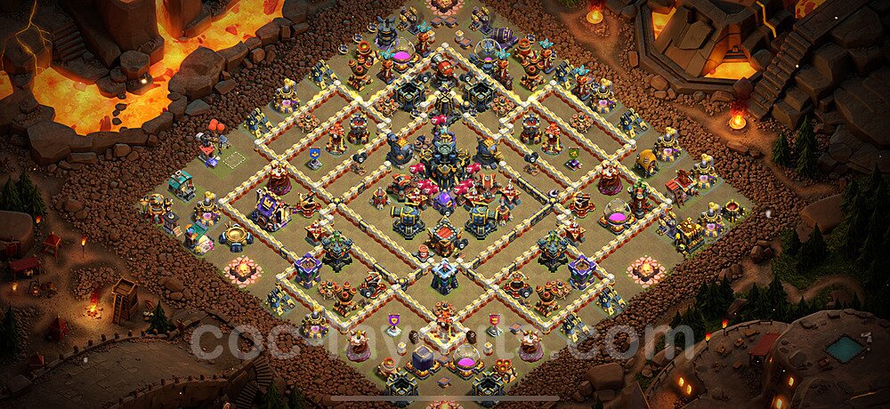 TH17 Anti 2 Stars CWL War Base Plan with Link, Legend League, Copy Town Hall 17 Design 2024, #4