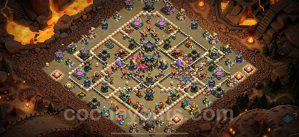 TH17 Anti 2 Stars CWL War Base Plan with Link, Copy Town Hall 17 Design 2025, #58