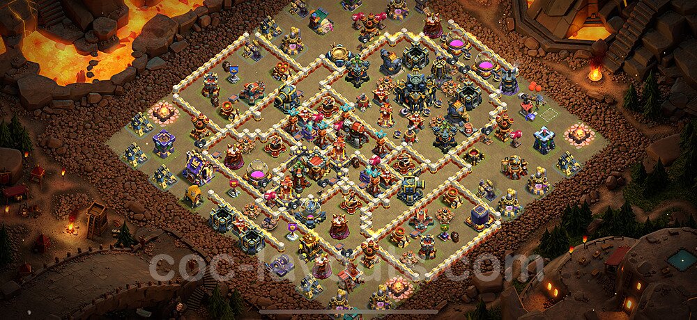 TH17 Anti 3 Stars CWL War Base Plan with Link, Copy Town Hall 17 Design 2024, #9