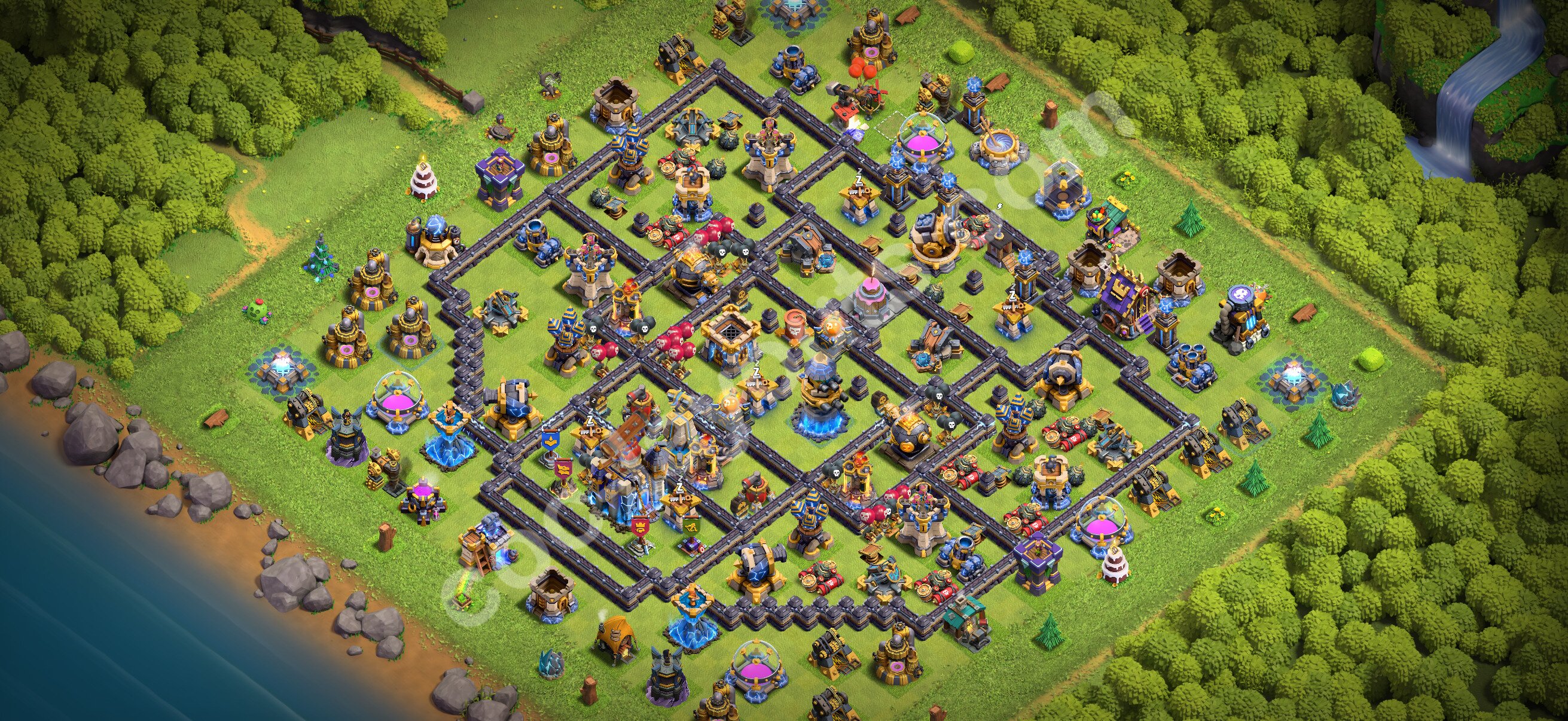 TH18 Hybrid Base #97 – TH18 layout preview