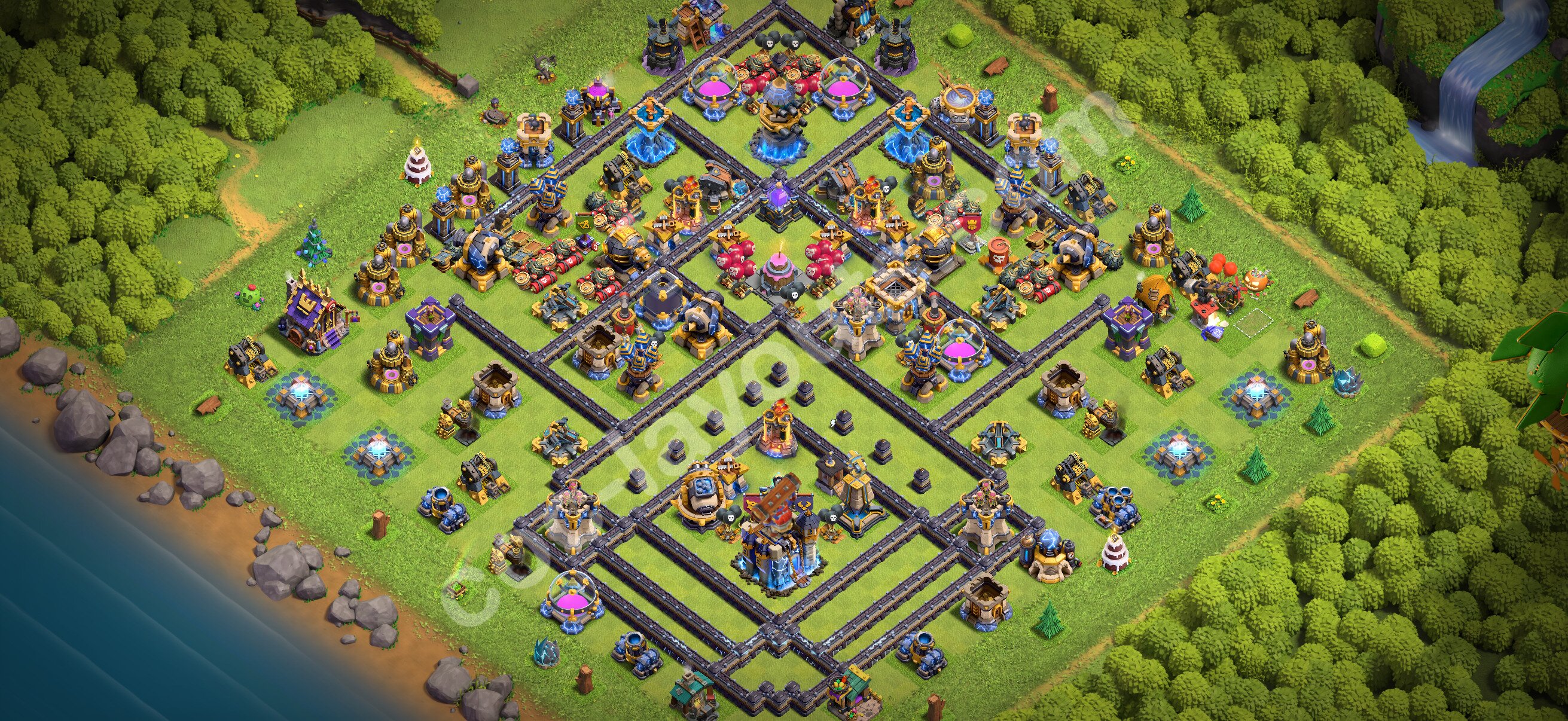 TH18 Hybrid Base #99 – TH18 layout preview
