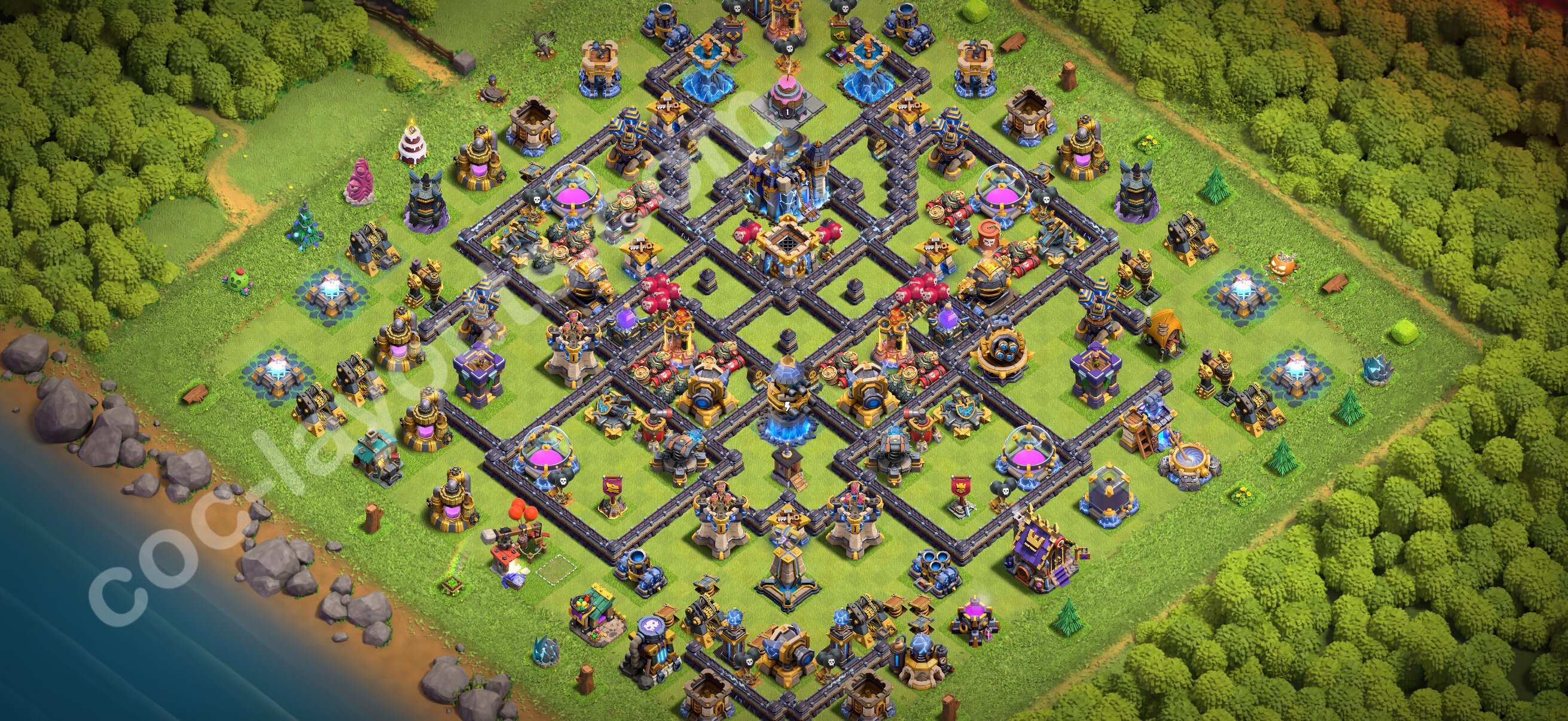 TH18 Hybrid Base #104 – TH18 layout preview