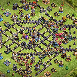 Diseño de aldea Anti 2 Estrellas Ayuntamiento 18 Copiar - COC TH18 Perfecta Distribucion 2026 + Enlace - #53