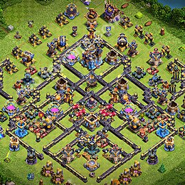 Diseño de aldea Anti Todo Ayuntamiento 18 Copiar - COC TH18 Perfecta Distribucion 2026 + Enlace - #59