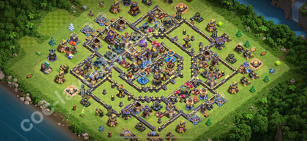 Ustawienie bazy do obrony TH18 z linkiem, Legenda Ligi - Ratusz poziom 18 - COC 2026 - #14