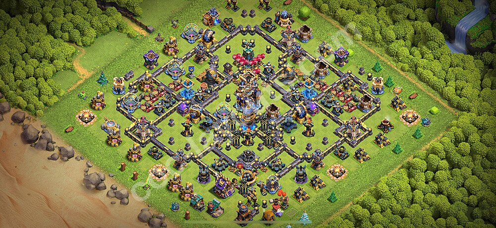 Anti Everything TH18 Base Plan with Link, Copy Town Hall 18 Design 2026, #36