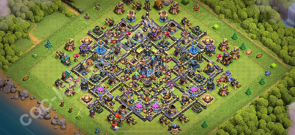 Anti Dragon TH18 Base Plan with Link, Hybrid, Copy Town Hall 18 Anti Air Design 2026, #40