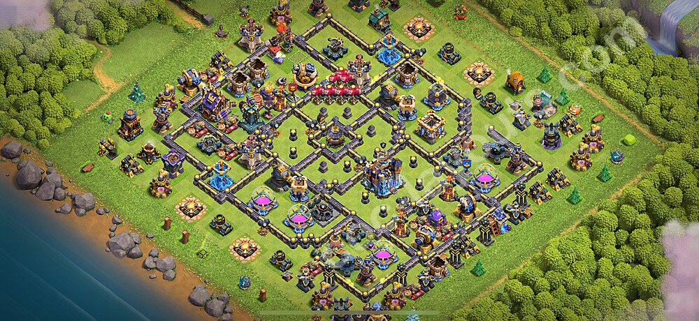 Municipio livello 18 Anti 2 Stelle Base + Link, Legend League - Miglior Disposizione Villaggio per Difesa COC 2026 TH18 - #42