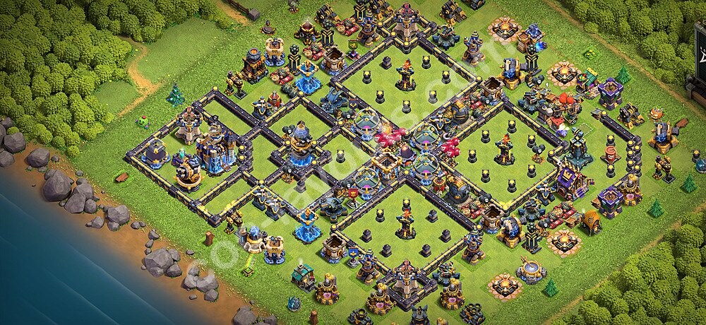 TH18 Anti 3 Stars Base Plan with Link, Copy Town Hall 18 Base Design 2026, #54