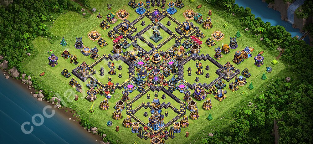 Die Anti 3 Sterne Base RH18 + Link, Hybrid 2026 - COC Rathaus 18 Kopieren Base - #58