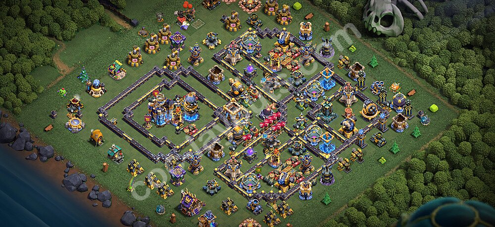 TH18 Anti 2 Stars Base Plan with Link, Copy Town Hall 18 Base Design 2026, #63
