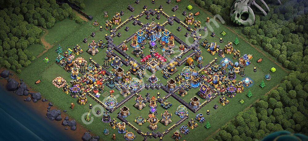 TH18 Anti 3 Stars Base Plan with Link, Hybrid, Copy Town Hall 18 Base Design 2026, #66