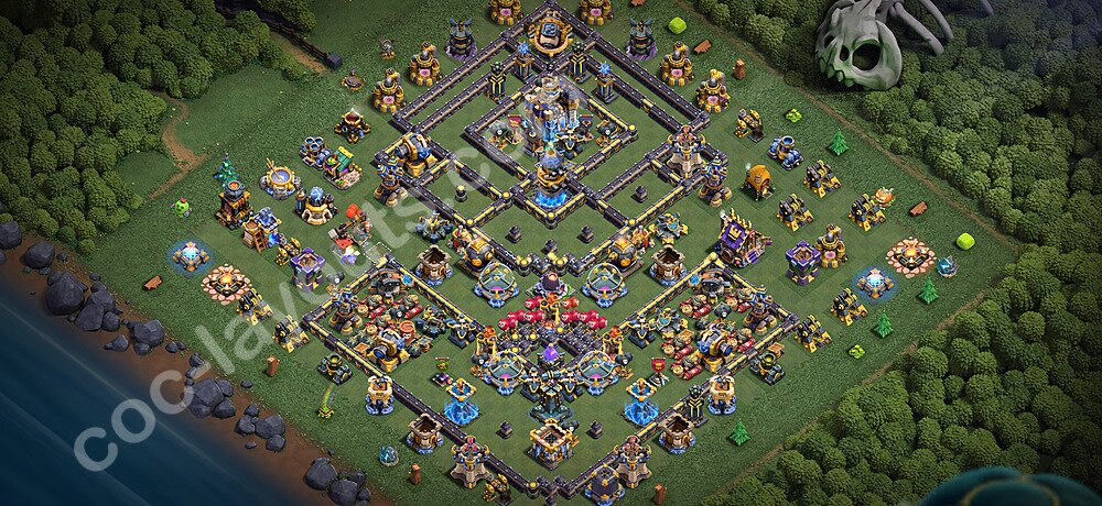 TH18 Anti 3 Stars Base Plan with Link, Copy Town Hall 18 Base Design 2026, #67