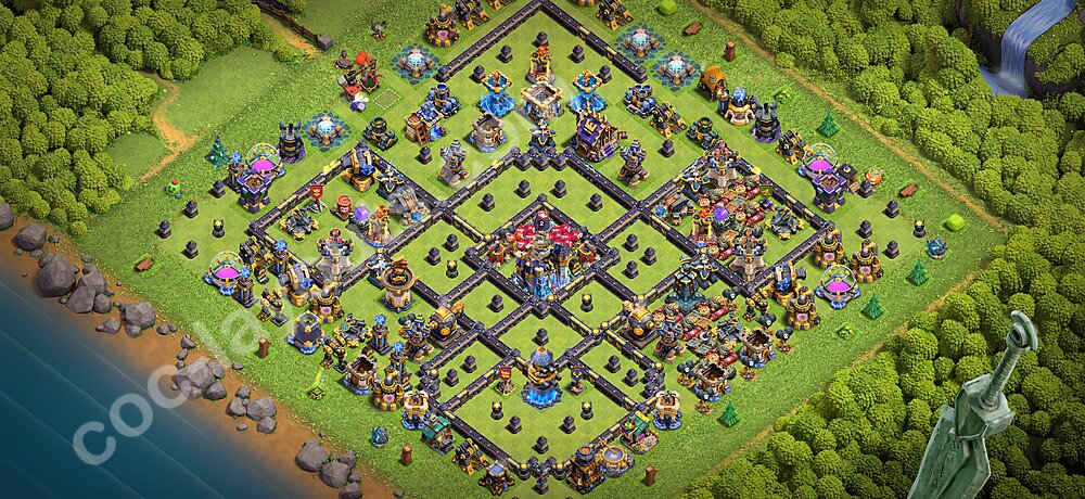 Die Anti 2 Sterne Base RH18 + Link, Anti Alles 2026 - COC Rathaus 18 Kopieren Base - #69