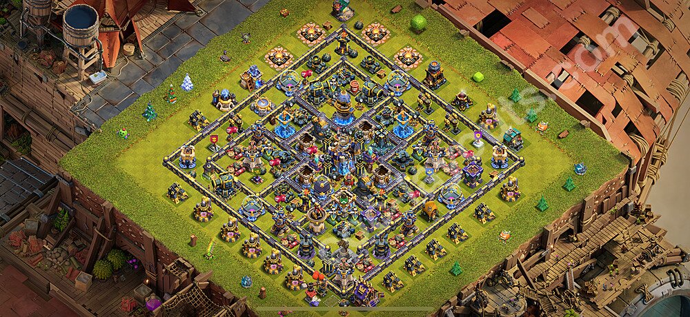 Ustawienie bazy do obrony TH18 z linkiem, Hybrydowy - Ratusz poziom 18 - COC 2026 - #7