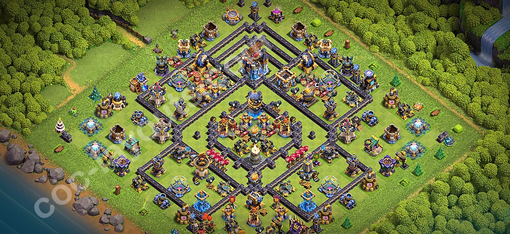 Die Anti 3 Sterne Base RH18 + Link, Anti Air / Electro Dragon 2026 - COC Rathaus 18 Kopieren Base - #76