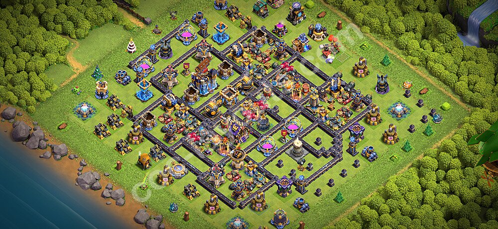 TH18 Anti 3 Stars Base Plan with Link, Copy Town Hall 18 Base Design 2026, #87