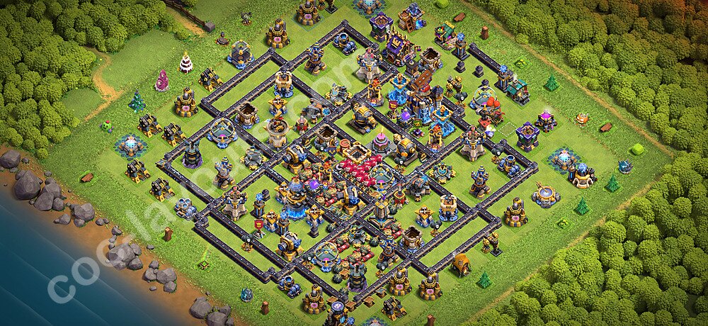 TH18 Anti 3 Stars Base Plan with Link, Copy Town Hall 18 Base Design 2026, #91